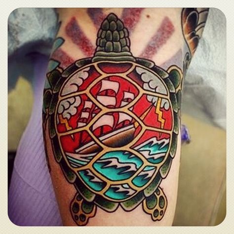 Tortoise Tattoo Neo Traditional Turtle Tattoo, Shellback Tattoo Navy, Traditional Tattoo Turtle, Traditional Turtle Tattoo, Shellback Tattoo, Traditional American Tattoo, Tattoo Turtle, Tortoise Tattoo, Navy Tattoos