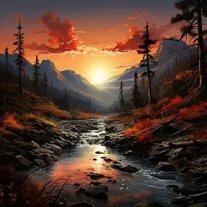 Landscape References, Mountain Background, Earth Mother, Fort Pierce, Wall Decor Crafts, Beg Tangan, Diamond Paint, Orange Sky, Digital Planning