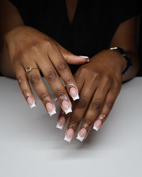 Classy french tip for my classy girls✨ . . . #briellenailedit #apresgelx #nailsofinstagram #nailartist #gelxnails #frenchtipnails #gelxed #nailfashion #nailsdid #nailsoftheday #gelxtension #gelxd French Manicure On Black Women, French Tip Black Women, Unique French Tip Nails, Classy French Tip, Classy Girl, Dream Nails, French Tip Nails, French Manicure, Fit Inspo