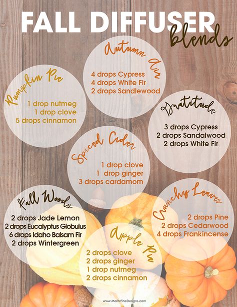 Fill your home with wonderful fall smells like cinnamon, clove, nutmeg and orange in perfect Fall Diffuser Essential Oil Blends. Fall Essential Oil Blends, Fall Smells, Fall Essential Oils, Fall Diffuser Blends, Essential Oil Diffuser Recipes, Oil Diffuser Recipes, Essential Oil Blends Recipes, Essential Oil Mixes, Diffuser Recipes