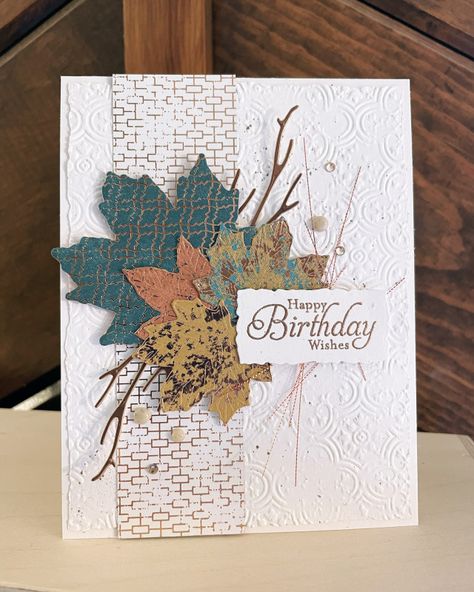 Tone on tone CASE by mfb at Splitcoaststampers Stampin Up Autumn Greetings Cards, Stampin Up Leaf Fall Embossing Folder, Birthday Cards For Mom Handmade, Stampin Up Fall Birthday Cards, Autumn Birthday Cards Handmade, Sweet Days Of Autumn Dsp, Fall Card Making Ideas, Stampin Up Autumn Leaves 2023, November Birthday Card Ideas