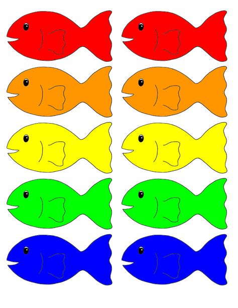 Go Fish Printable Game ATL.p3.3- Remembers and follows directions The child will remember who the color of fish they need. Also the child will know how to follow the directions of taking turns and when it is their turn. Fish Cut Outs, Fish Printables, Fish Activities, Fish Template, Rainbow Fish, Ocean Crafts, Printable Game, Fishing Game, Busy Toddler