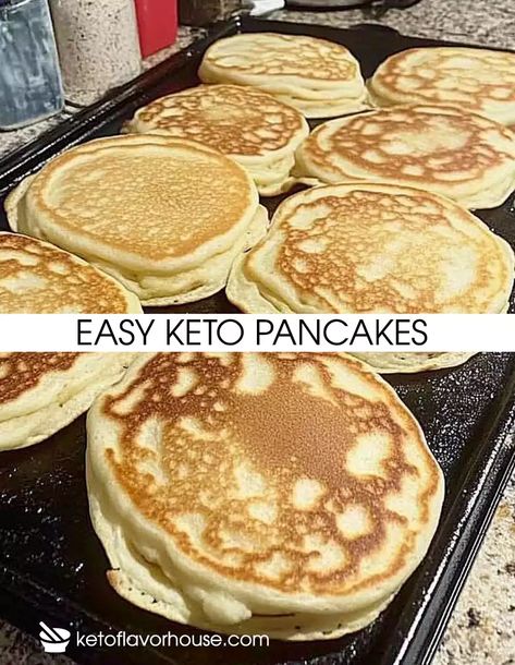 Easy Keto Pancakes Recipe Pancake Recipe For Diabetics, Keto Reuben, Gf Df Meals, Trim Healthy Mama Breakfast, Df Meals, Low Carb Pancake Recipe, Best Keto Pancakes, Keto Easy Recipes, Keto Brunch