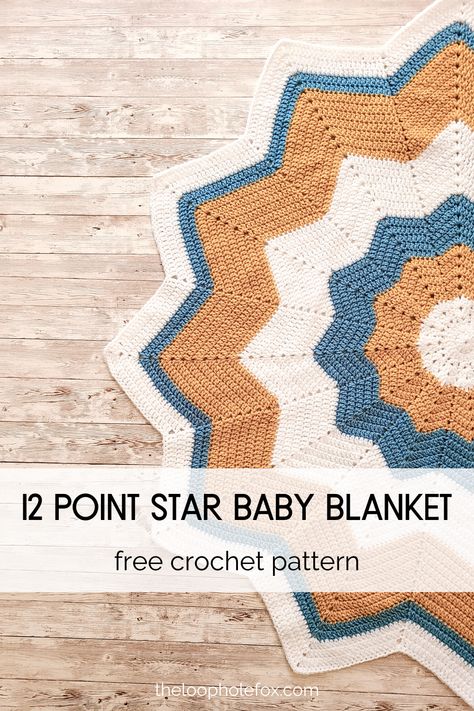 This beautiful crochet 12 point star blanket is the perfect gift for any expecting mom. This beautiful baby afghan crochet pattern has a lovely color scheme, perfect for any little one. 12 point star crochet pattern free. Crochet star blanket free pattern. Star baby blanket crochet. Ripple baby blanket. Free crochet patterns for baby blankets. #crochetbabyblanketgirl #crochetbabyblanket #freecrochetpattern Star Crochet Pattern Free, Crochet Star Blanket Free Pattern, Star Baby Blanket Crochet, 12 Point Star, Crochet Star Blanket, Crochet Star Patterns, Crochet Ripple Blanket, Star Baby Blanket, Star Crochet