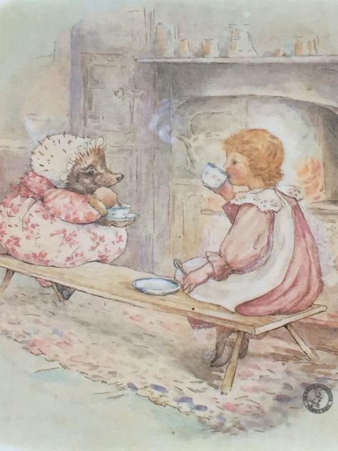 Beatrix Potter Trivet - Vintage Kitchen Trivet - Beatrix Potter Mrs. Tiddlywinks Hedgehog Tea Party Art, Beatrix Potter Illustrations, Hedgehog Print, Parents To Be, Storybook Art, Potter Art, Childrens Stories, Nursery Decor Girl