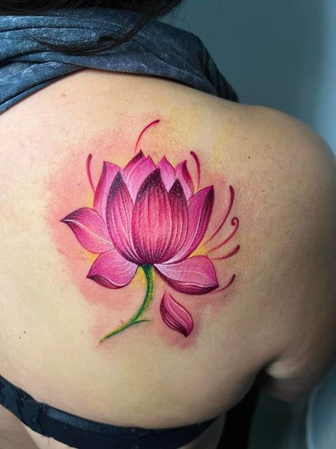 Fingerprint Tattoos, Botanical Tattoos, Colour Tattoo, Tattoo Mini, Favorite Tattoos, Girl Back Tattoos, Boo Thang, Plant Tattoo, Asian Tattoos