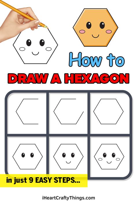 How To Draw A Hexagon Step By Step, Hexagon Drawing, Drawing For Kids Easy, Draw A Hexagon, Dice Art, Art Step By Step, Drawing Steps, Drawing Tutorials For Kids, Lord Shiva Hd Wallpaper