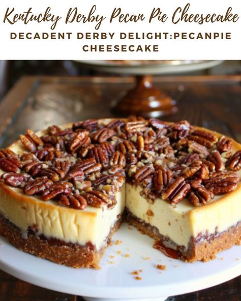 RecipesAria Kentucky Derby Pie Cheesecake, Kentucky Derby Cheesecake, Kentucky Derby Pecan Pie Cheesecake Recipe, Kentucky Derby Pecan Pie Cheesecake, Pecan Pie Cheesecake Recipe, Pecan Pie Cheesecake, Pecan Pie Filling, Pie Cheesecake, Roasted Pecans