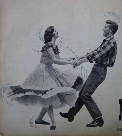 Late 1950s Square Dancing couple.... 50s Couple Dancing, 60s Couple Dancing, Square Dance Aesthetic, 2 Ppl Dancing Reference, Square Dancing Aesthetic, Couple Dancing Art Reference, 2 People Dancing Reference, Couples Dancing Poses, Person Dancing Reference