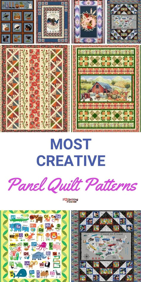 We have gathered Panel Quilt Tutorials in different versions. Click our link to learn more. 1000+ Free Quilt Patterns for Beginner & Expert. All Quilters can get inspired! Quilt Panel Ideas Free Pattern, Panel Block Quilt Ideas, Quilt Panels Fabrics, Quilts From Panels Ideas, Quilted Panels Ideas, Quilt Panel Border Patterns Free, Quilt Patterns For Panels Layout, Panel Quilts Patterns, Quilting Panels Ideas