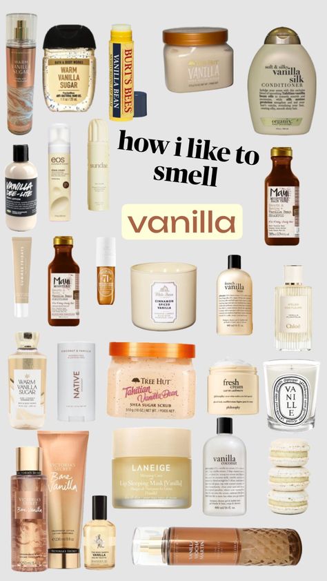 To Smell Like Vanilla, Smell Like Vanilla, Aesthetic Collages, Haut Routine, Body Hygiene, Bath And Body Works Perfume, Shower Skin Care, Body Smells, Smell Goods