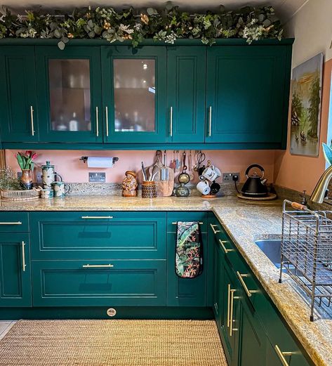 Greenery On Top Of Kitchen Cabinets, Greenery Above Kitchen Cabinets, Over Kitchen Cabinet Decor, Lights Above Kitchen Cabinets, Above Cabinet Storage, Burns Day, Blue Apartment, Decor Above Cabinets, Top Of Kitchen Cabinets