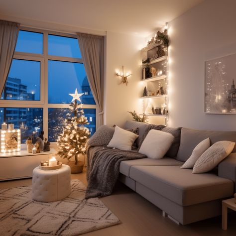 18 Ways To Decorate Your Small Living Room For Christmas Xmas Decor Small Apartment, Christmas Tree In Small Living Room, Christmas Tree Small Living Room, Small Christmas Tree Ideas Living Rooms, Ways To Decorate Your Bedroom, Living Room For Christmas, Small Christmas Tree, Bedroom Christmas, Small Apartment Decorating