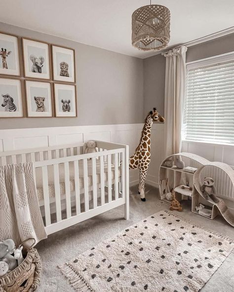 Safari-themed Baby Room - Soul & Lane Safari Nursery Ideas Gender Neutral, Nursery Room Safari, Giraffe Theme Nursery, Animal Theme Nursery Boy, Animal-themed Nursery Ideas, Baby Room Safari Theme, Neutral Baby Nurseries, White Board And Batten Wall, Neutral Baby Room Ideas