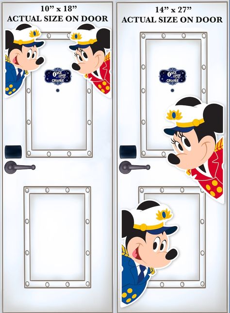 Disney Inspired Captain Mickey & Minnie Magnets Large Painted Characters For Disney Cruise Line Stateroom Door Decorating or Fish Extenders - Etsy 日本 Disney Cruise Door Decorations Ideas, Painted Characters, Disney Cruise Door Decorations, Disney Cruise Magnets, Disney Cruise Door, Cruise Life, Cruise Door, Fish Extender, Door Decorating