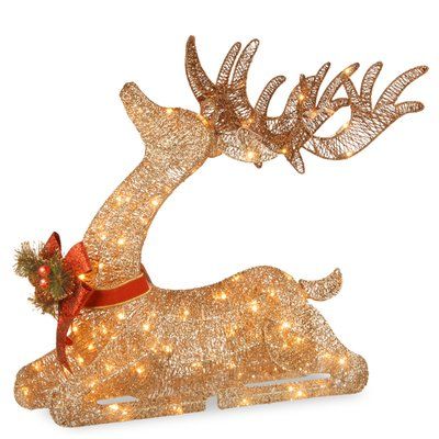 National Tree Co. Resting Reindeer Lighted Display Reindeer Lights, Deer Decor, Reindeer Decorations, Christmas Yard, 12 December, Christmas D, Outdoor Holiday Decor, Decorating With Christmas Lights, Christmas Deer