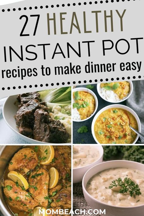 Looking to make dinner time a breeze?  Explore our 27 Healthy Instant Pot Recipes that are perfect for families and budget-friendly! From delicious soups to hearty dinners, these recipes will have everyone asking for seconds! Save time and money while enjoying nutritious meals. Instant Pot Recipes Healthy, Vegan Split Pea Soup, Healthy Instant Pot, Delicious Soups, Pot Recipes Healthy, Healthy Instant Pot Recipes, Hearty Dinner, Healthy Family Meals, Beef Stew Recipe