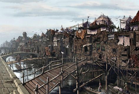 Old Korvosa Slums by BenWootten on DeviantArt Fantasy Town, Savage Worlds, Interior Illustration, Fantasy City, Fantasy Setting, Fantasy Places, Fantasy Concept Art, High Fantasy, Environment Concept Art