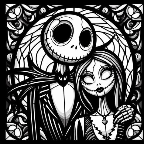 Jack And Sally Black And White, Cricut Nightmare Before Christmas, Nightmare Before Christmas Svg Free, Jack And Sally Art, Nightmare Before Christmas Silhouette, Nightmare Before Christmas Fan Art, Dark Disney Tattoo, Jack Skellington Tattoo, Nightmare Before Christmas Svg