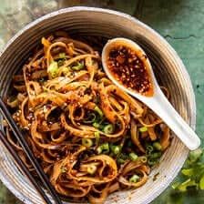 Crispy Sesame Garlic Chili Oil Noodles - Half Baked Harvest Chili Oil Noodles Recipe, Garlic Chili Oil Noodles, Chili Ramen, Chili Oil Noodles, Garlic Chili Oil, Oil Noodles, Half Baked Harvest Recipes, Rustic Recipes, Spicy Chicken Recipes