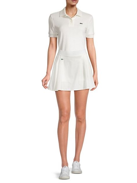 Lacoste Dress, Golf Attire Women, Lacoste T Shirt, Crocodile Logo, Golf Attire, Polo Tees, Tennis Clothes, Cropped Style, Tall Model