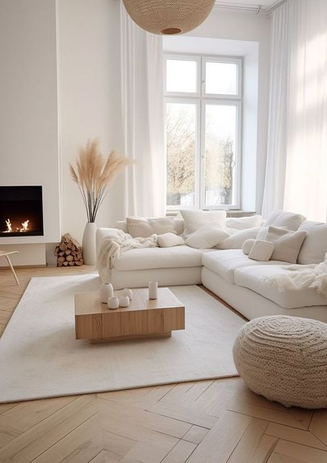 Tiny White Living Room, Simple White Living Room, Cosy Lounge Room, White Sofa Living Room, Living Room Cozy, Feature Wall Living Room, Minimal Living Room, Small House Interior, Minimal Living