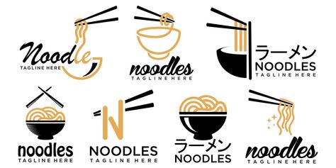 Noodle Restaurant Design, Noodle Logo Design, Noodles Logo, Noodle Logo, Noodle Restaurant, Icon Set Design, The Noodle, Asian Noodle, Asian Restaurant