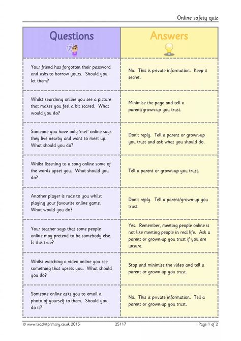 Online safety quiz Online Safety Activities, Internet Safety Activities, Medicine Safety, Social Media Safety, Computer Safety, Counseling Worksheets, Life Skills Lessons, Responsive Classroom, Community Safety