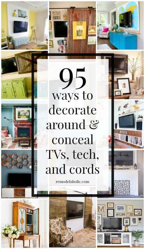 95 Ways to Decorate Around or Hide-Disguise a Television, Electronics, and Cords Decorating Around Wall Mounted Tv, Decor Around Tv, Geek House, Hidden Tv, Tv Wall Decor, Inexpensive Home Decor, Affordable Decor, Wall Mounted Tv, Affordable Home Decor