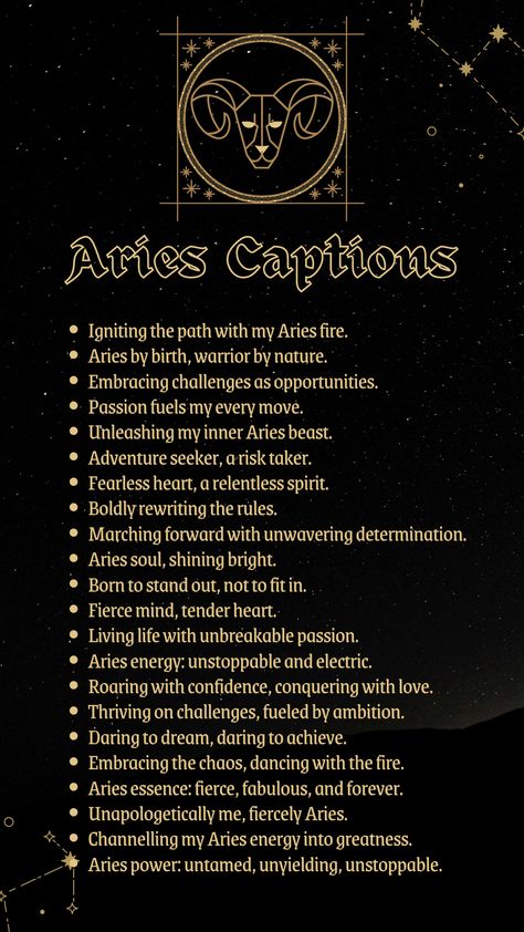 Aries Bio Ideas, Zodiac Captions For Instagram, Aries Instagram Caption, April Birthday Captions, Aries Facts Women, Aries Birthday Aesthetic, Aries Captions, Aries Captions For Instagram, Aries Birthday Quotes