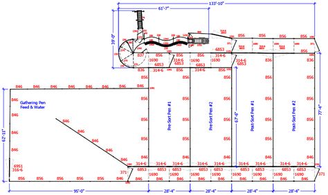 Sample cattle corral design 05 from Hi-Hog Farm & Ranch Equipment Cattle Barn Designs, Cattle Housing, Cattle Pens, Cattle Facility, Metal And Wood Bench, Cattle Corrals, Pipe Fence, Hog Farm, Aberdeen Angus