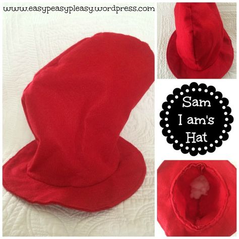 All Things Dr. Seuss-Sam I am Costume - Easy Peasy Pleasy Sam I Am Costume, Dr Seuss Diy Costumes, Dr Seuss Costumes, Book Characters Dress Up, Dr Seuss Hat, Sam I Am, Dress Up Storage, Dr Seuss Crafts, Dr. Seuss