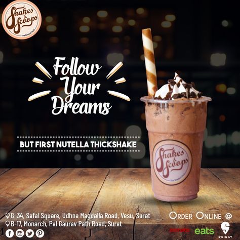 Coffee Advertising, Ice Cream Shake, Mix Fruit, Creative Post, Cookie Dough Cafe, Baking Ingredients, Ad Design, Cookie Dough, Nutella