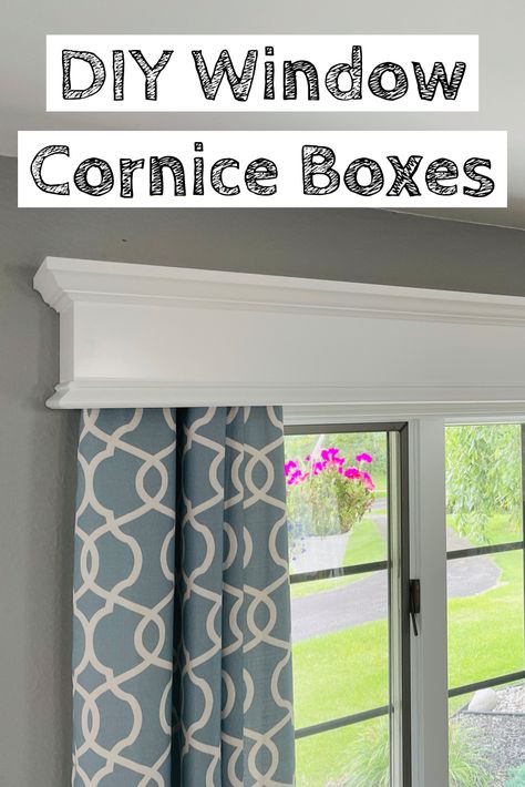 Easy DIY project! Full step by step video. Box Pelmet Ideas, Curtain Box Ideas, Curtain Pelmet Ideas Modern, Window Pelmet Ideas, Curtain Pelmet Ideas, Bay Window Diy, Box Pelmet, Pelmet Ideas, Cornice Boards Window Treatments