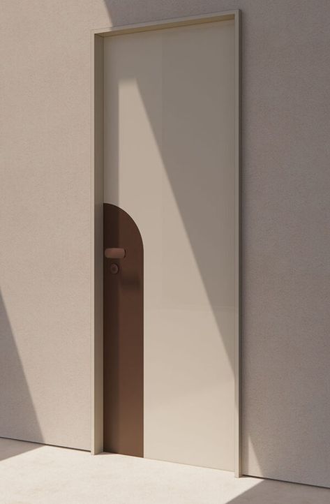 Infinito 5 Hinged Door - Linvisibile by Portarredo Boho Door Design, Aesthetic Door Design, Office Door Design Modern, Minimal Door Design, Doors Interior Modern Bedrooms, Door Panelling Design Modern, Bedroom Door Design Modern, Internal Doors Ideas, Rounded Doorway