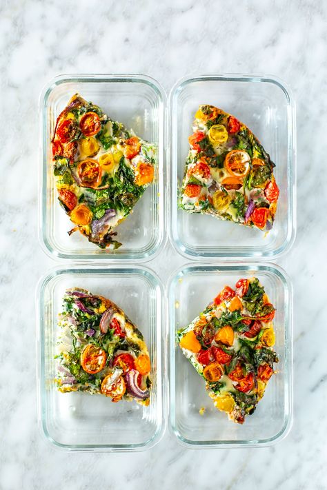 This 5-Ingredient Egg White Frittata is the perfect high protein meal prep breakfast you can make ahead, with just 181 calories per serving! Frittata Meal Prep, Meal Prep Frittata, Egg White Make Ahead Breakfast, High Protein Frittata, Egg White Meal Prep, Make Ahead High Protein Breakfast, High Protein Egg Breakfast, Protein Meal Prep Breakfast, Breakfast Meal Prep High Protein