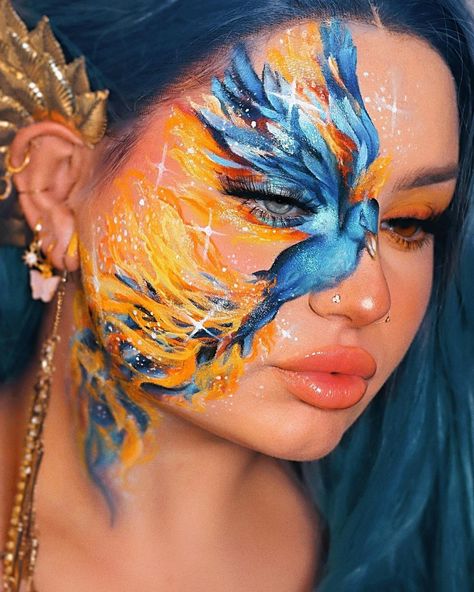 Adult Face Painting, Art Deco Paintings, Face Art Makeup, Face Paint Makeup, Halloween Makeup Inspiration, Latest Simple Mehndi Designs, Face Painting Designs, Bold Makeup, Creative Makeup Looks