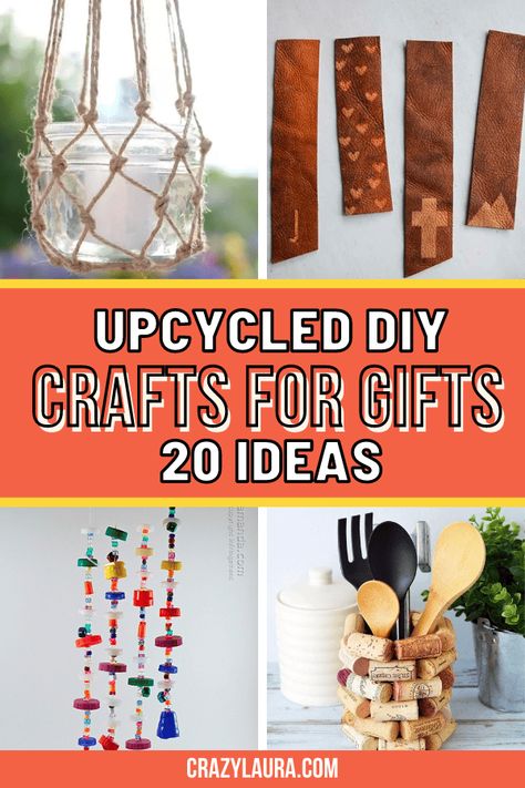 We all need to be aware of and start caring for our environment. So why not start by checking out our upcycled DIY crafts for gifts? #DIY #Handmade #Upcycling Recycled Crafts Upcycling, Crafts For Gifts, Upcycle Crafts, Hanging Jars, Retro Crafts, Upcycled Gifts, Craft Products, Leather Bookmark, Our Environment