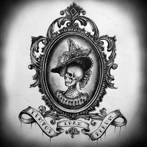 Victorian Chest Tattoo, Victorian Style Tattoos, Mirror Tattoos, Tattoo Lettering Design, Framed Tattoo, Circle Tattoos, Chest Tattoos, Chest Piece Tattoos, Gothic Tattoo