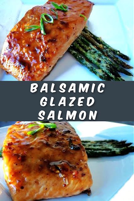 Balsamic Glazed Salmon Salmon With Balsamic Glaze, Balsamic Salmon Recipes, Balsamic Glazed Salmon, Salmon Dinners, Balsamic Salmon, Air Fryer Recipes Salmon, Salmon Recipes Baked Healthy, Salmon Glaze Recipes, Salmon Salad Recipes