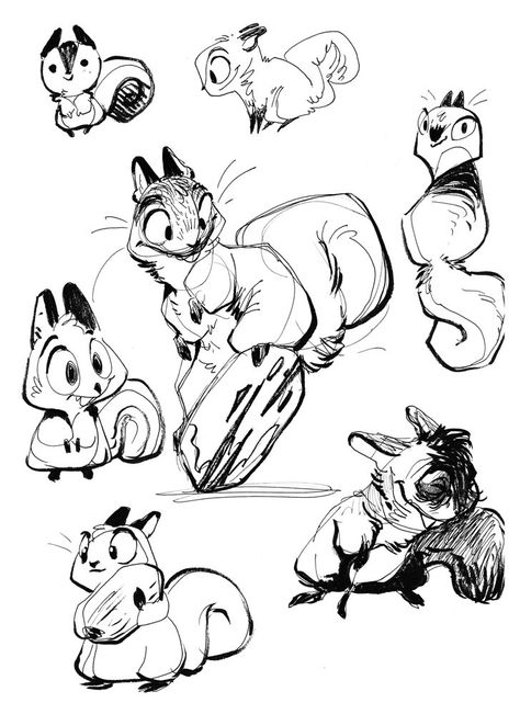 Squirrel Character, Illustrated Animals, Squirrel Illustration, Squirrel Art, 동화 삽화, Drawing Styles, 캐릭터 드로잉, Drawing Cartoon, Anime Animals