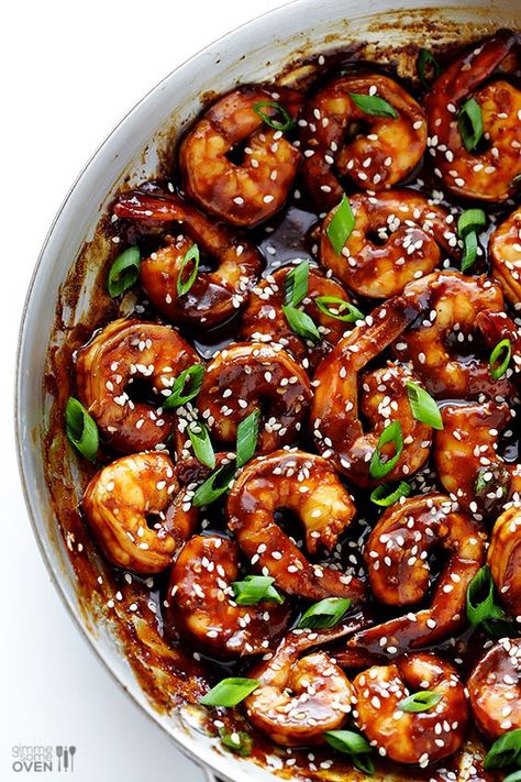 Easy Hoisin Shrimp #recipe from @gimmesomeoven Hoisin Shrimp, Shrimp Food, Mapo Tofu, Gimme Some Oven, Shrimp Dishes, Shrimp Recipe, God Mat, Think Food, Hoisin Sauce