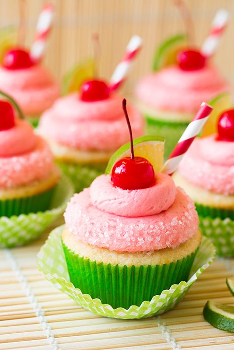 Cherry Limeade Cupcakes | Cooking Classy Cherry Limeade Cupcakes, Creative Sweets, Summer Cupcakes, Cupcake Shop, Japanese Desserts, Cherry Limeade, Gourmet Cupcakes, Monthly Box, Japanese Candy