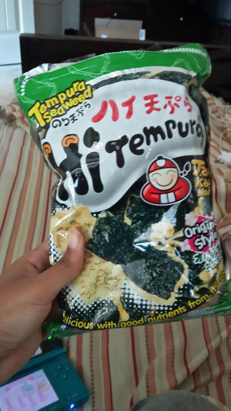 Tempura Seaweed Chips, Tempura Seaweed, Seaweed Chips, Seaweed Snacks, Shrimp Tempura, Night Market, Tempura, Random Stuff, Favorite Things