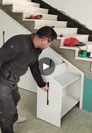 The Space Under The Stairs, Cabinet Under Stairs, Stairway Storage, Flex Lewis, Space Under The Stairs, Understair Storage, Black And White Stairs, تحت الدرج, Diy Staircase