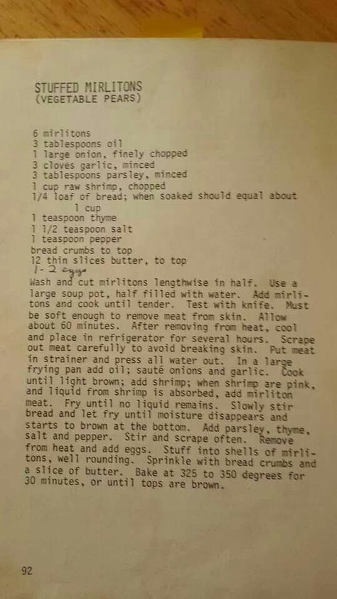 Stuffed Mirlitons New Orleans New Orleans Stuffed Mirlitons, Mirliton Recipes New Orleans, Mirliton Casserole, Mirliton Recipes, Mirliton Dressing, Stuffed Mirliton, Cajun Thanksgiving, Mirliton Recipe, South Recipes