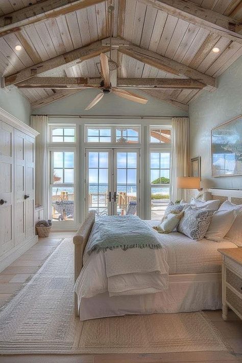 Shabby Home, Dream Life House, Dream Beach Houses, Coastal Bedrooms, Coastal Bedroom, Dream House Rooms, Dream House Interior, House Room, Dream House Plans