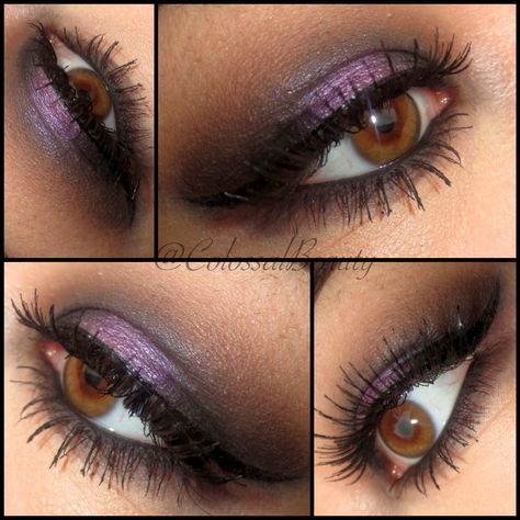 Dark Purple And Silver Eye Makeup, Purple Metallic Eyeshadow, Y2k Purple Eyeshadow, Black Purple Eye Makeup, Purple Grunge Eyeshadow, Black Purple Eyeshadow, Halloween Witch Makeup Ideas Purple, Black And Purple Smokey Eye, Dark Purple Smokey Eye Makeup