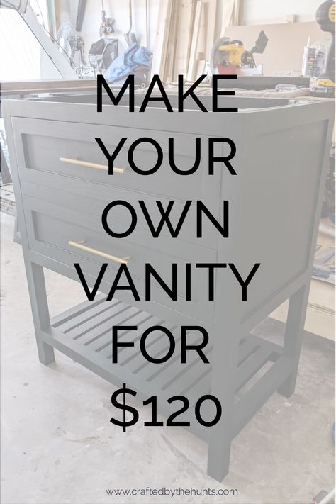 Diy Double Vanity, Bathroom Vanity Plans, Diy Sink Vanity, Homemade Vanity, Diy Bathroom Vanity Plans, Storage Ideas For Small Bathrooms, Diy Bathroom Sink, Cheap Bathroom Vanities, Vanity Diy