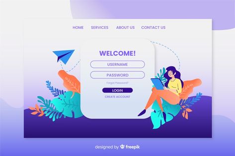 Web Login Page Design, Login Design Website, Login Page Design Website, Login Web, Flat Design Website, Login Website, Login Page Design, Corporate Website Design, Login Design